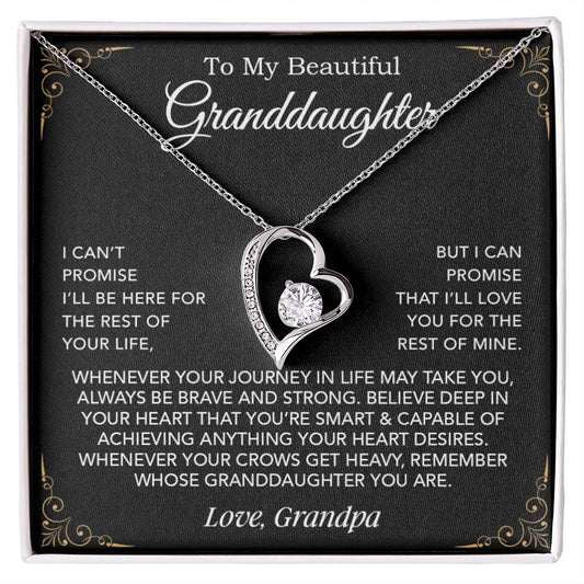 To My Granddaughter Necklace, Xmas Birthday Gift For Granddaughter From Grandpa