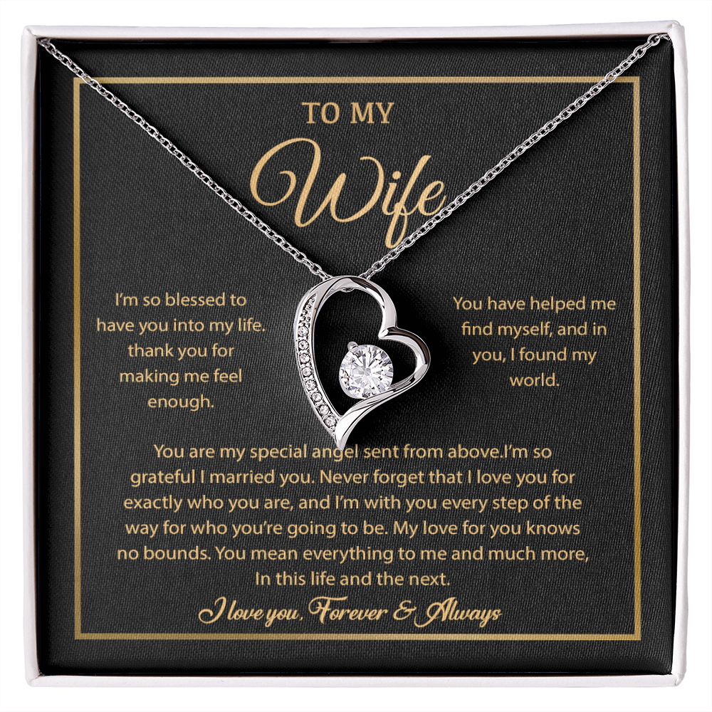 To My Wife Necklace, Gift For Wife, Anniversary Gift For Wife, Necklace For Wife 21_7_Gold