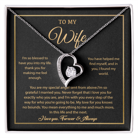 To My Wife Necklace, Gift For Wife, Anniversary Gift For Wife, Necklace For Wife 21_7_Gold
