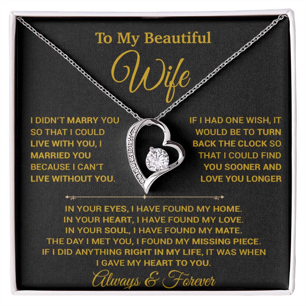 To My Wife Necklace, Christmas Gifts For Women, Anniversary Gift For Wife 12_9_Gold