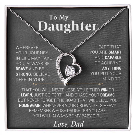 To My Daughter Necklace, Gift for Daughter from Dad, Daughter Father Necklace00