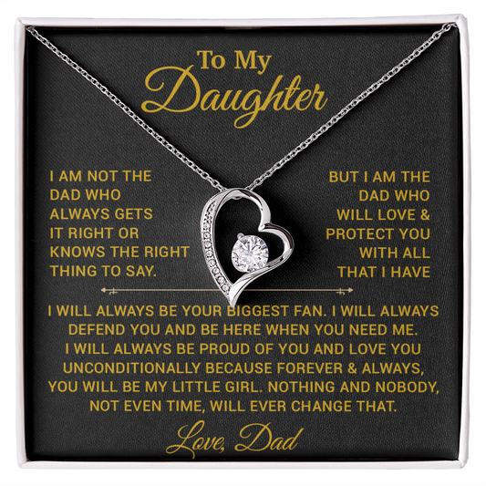 To My Daughter Necklace, Gift for Daughter from Dad, Father Daughter Necklace 26_5_Gold