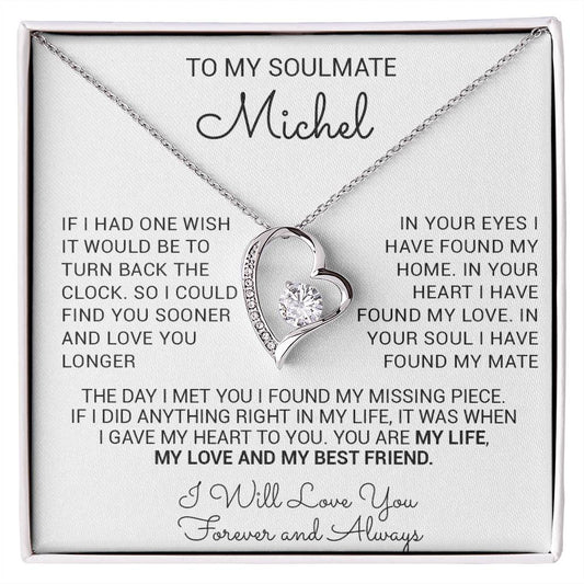 Custom To My Soulmate Necklace, Wife Girlfriend Birthday, Christmas Gift