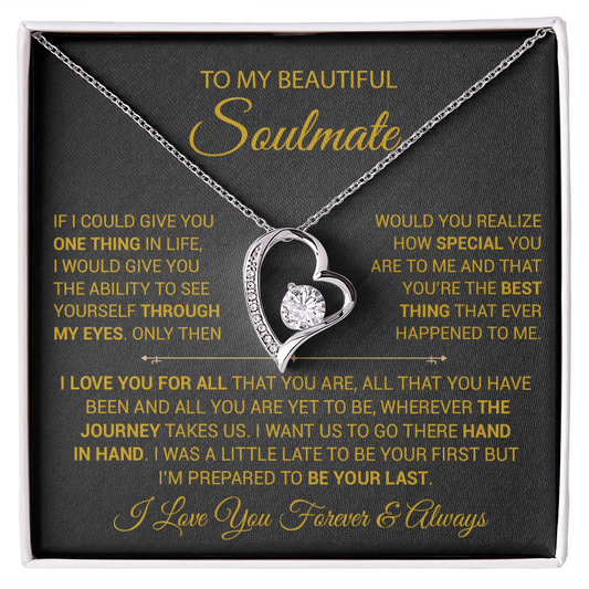 To My Soulmate Necklace, Gift For Wife Girlfriend From Husband, Christmas Gift 9_9_Gold