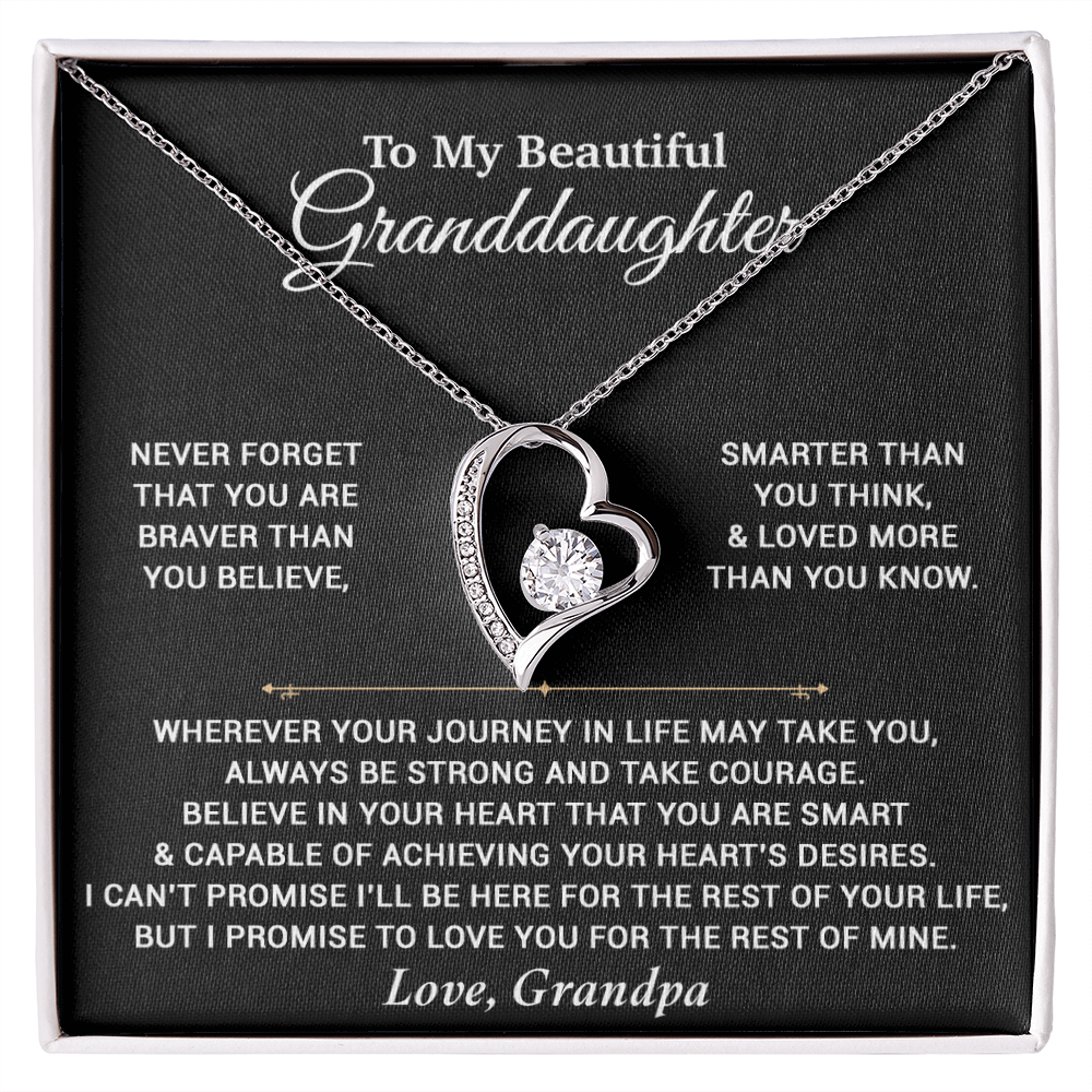 To My Granddaughter Necklace, Birthday Gift For Granddaughter, Birthday Gifts 9_6_Black