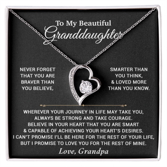 To My Granddaughter Necklace, Birthday Gift For Granddaughter, Birthday Gifts 9_6_Black