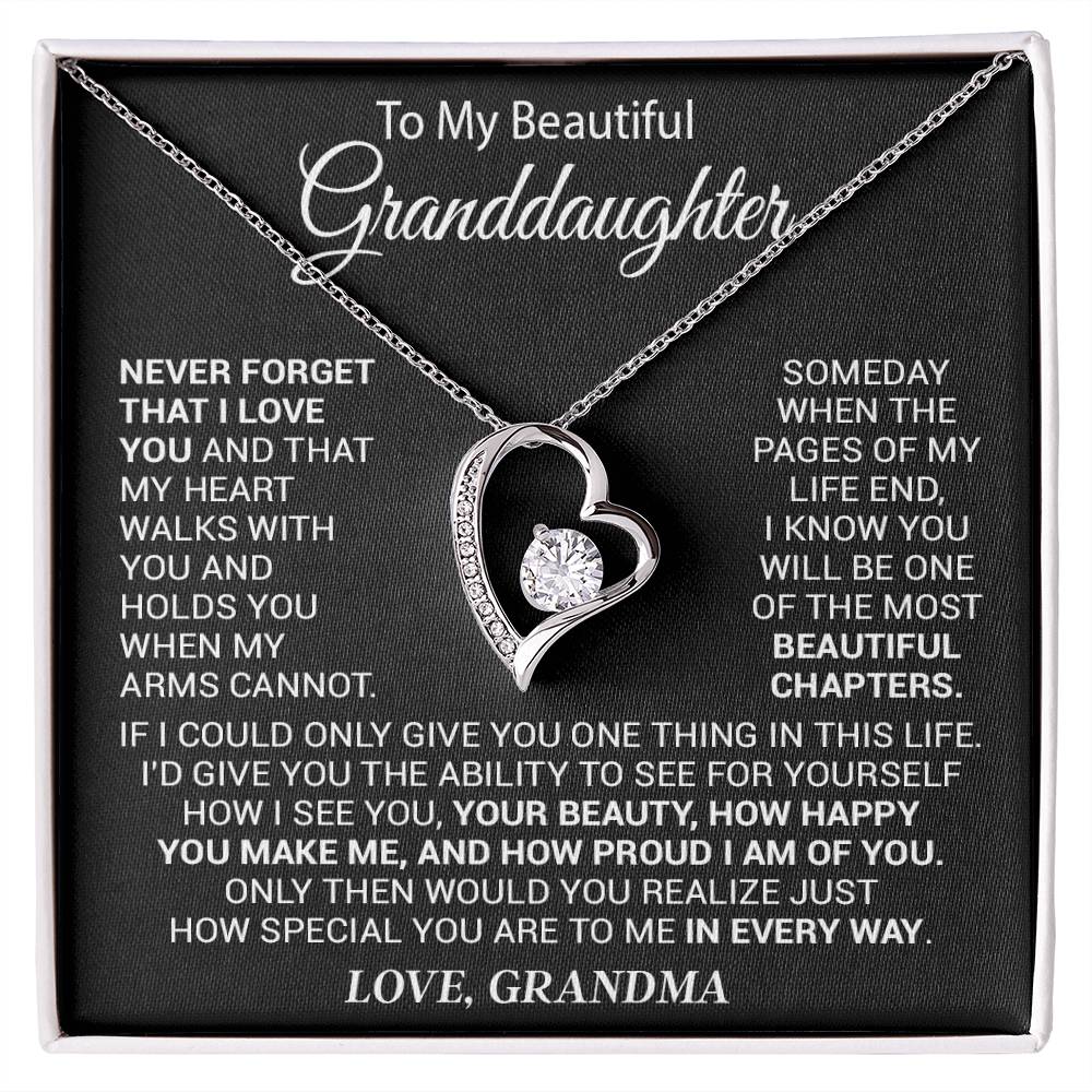 To My Granddaughter Necklace, Gift For Your Granddaughter, Christmas,Anniversary