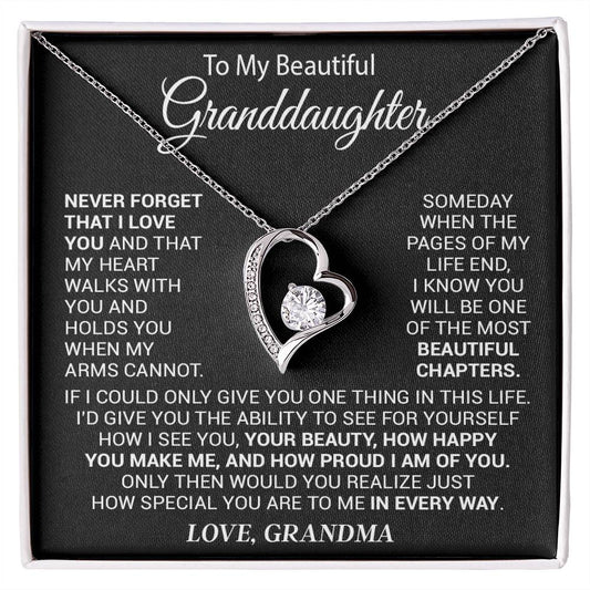 To My Granddaughter Necklace, Gift For Your Granddaughter, Christmas,Anniversary