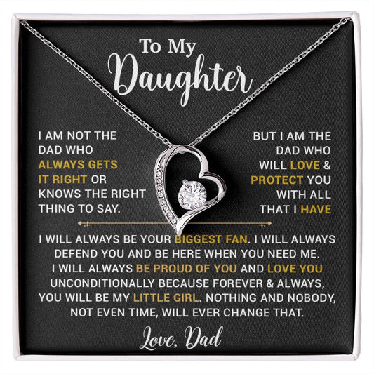 To My Daughter Necklace, Gift for Daughter from Dad, Father Daughter Necklace 13_4_Gold