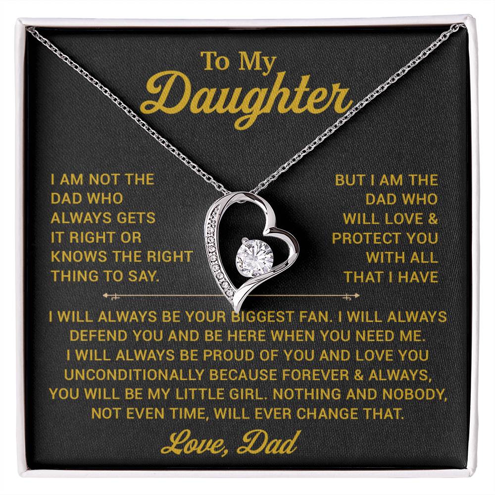 To My Daughter Necklace, Gift for Daughter from Dad, Father Daughter Necklace 1_11_Gold