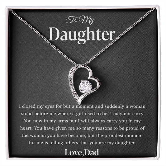 To My Daughter Necklace, Gift for Daughter from Dad, Father Daughter Necklace 28_4_Black