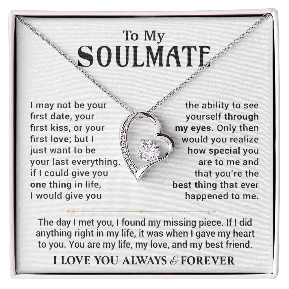 To My Soulmate Necklace Birthday,Anniversary,Valentine Gift for Wife Girlfriend
