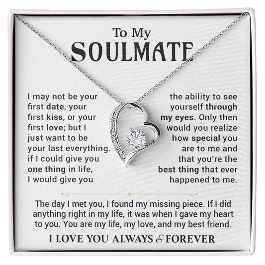 To My Soulmate Necklace Birthday,Anniversary,Valentine Gift for Wife Girlfriend