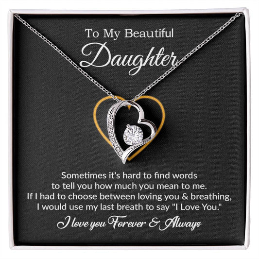 To My Daughter Necklace, Gift For Daughter From Dad, Daughter Father Necklace 22_7_Black