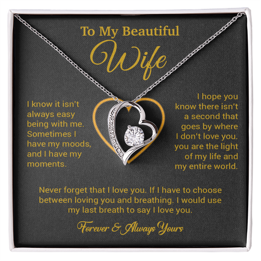 To My Wife Necklace, Gift For Wife, Anniversary Gift For Wife, Necklace For Wife 25_5_Gold