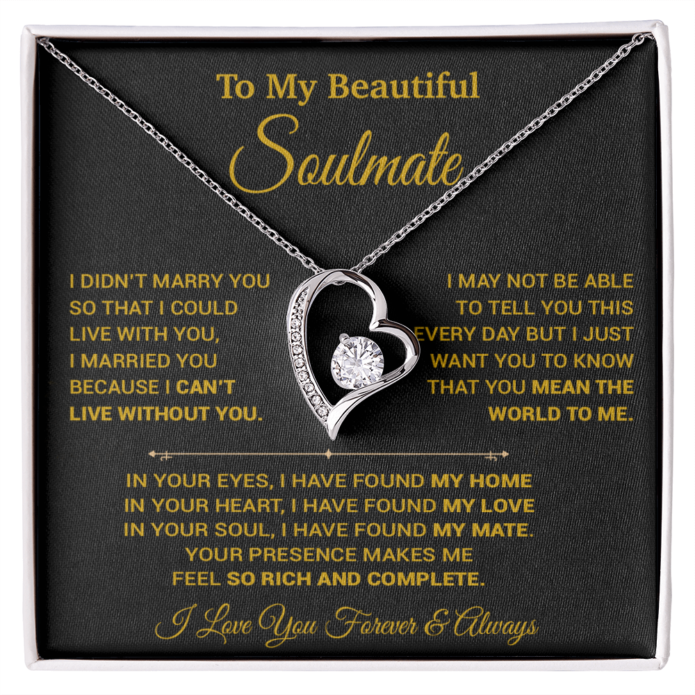 To My Soulmate Necklace, Gift For Wife, Soulmate Gift, Birthday Gift For Her