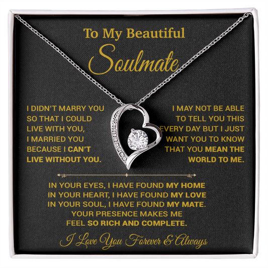 To My Soulmate Necklace, Gift For Wife, Soulmate Gift, Birthday Gift For Her