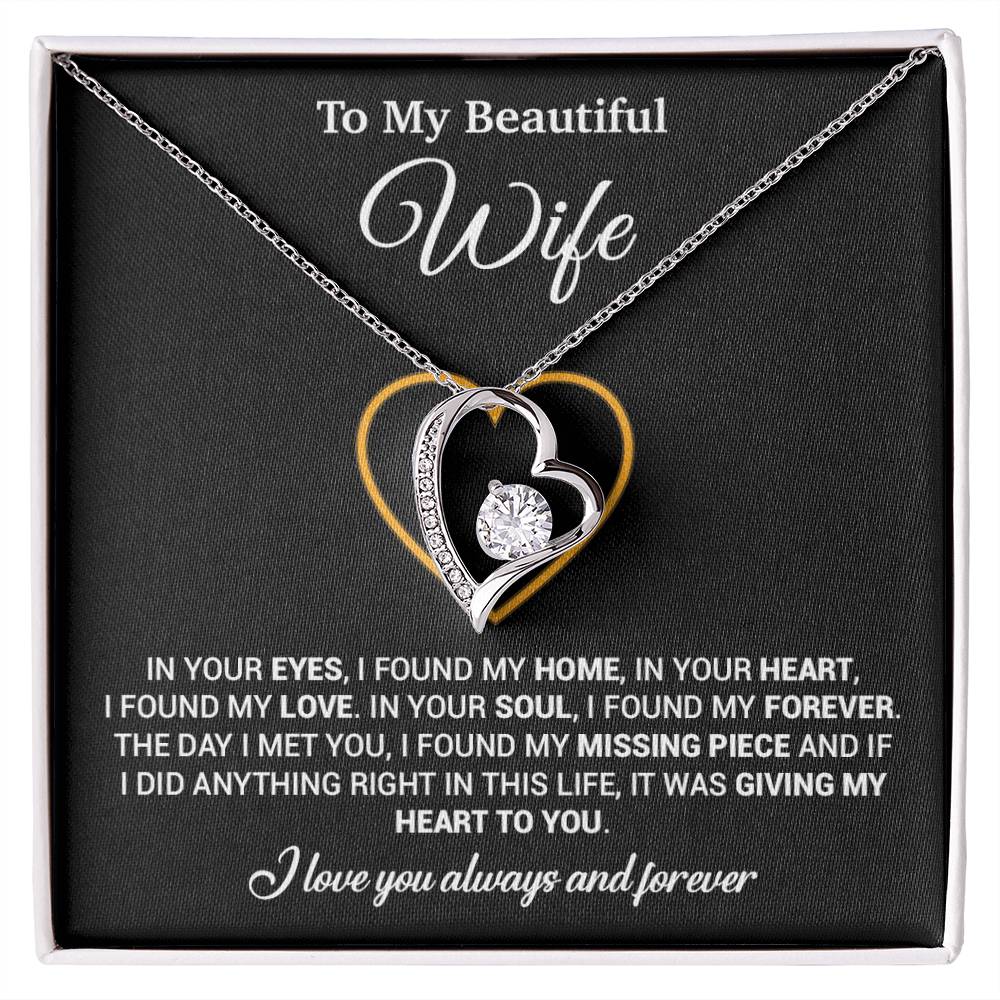 To My Wife Necklace, Gift For Wife, Anniversary Gift For Wife, Necklace For Wife 5_2_Black