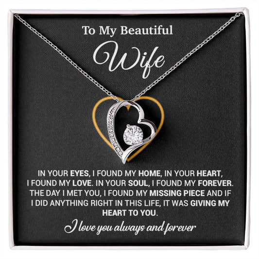 To My Wife Necklace, Gift For Wife, Anniversary Gift For Wife, Necklace For Wife 5_2_Black