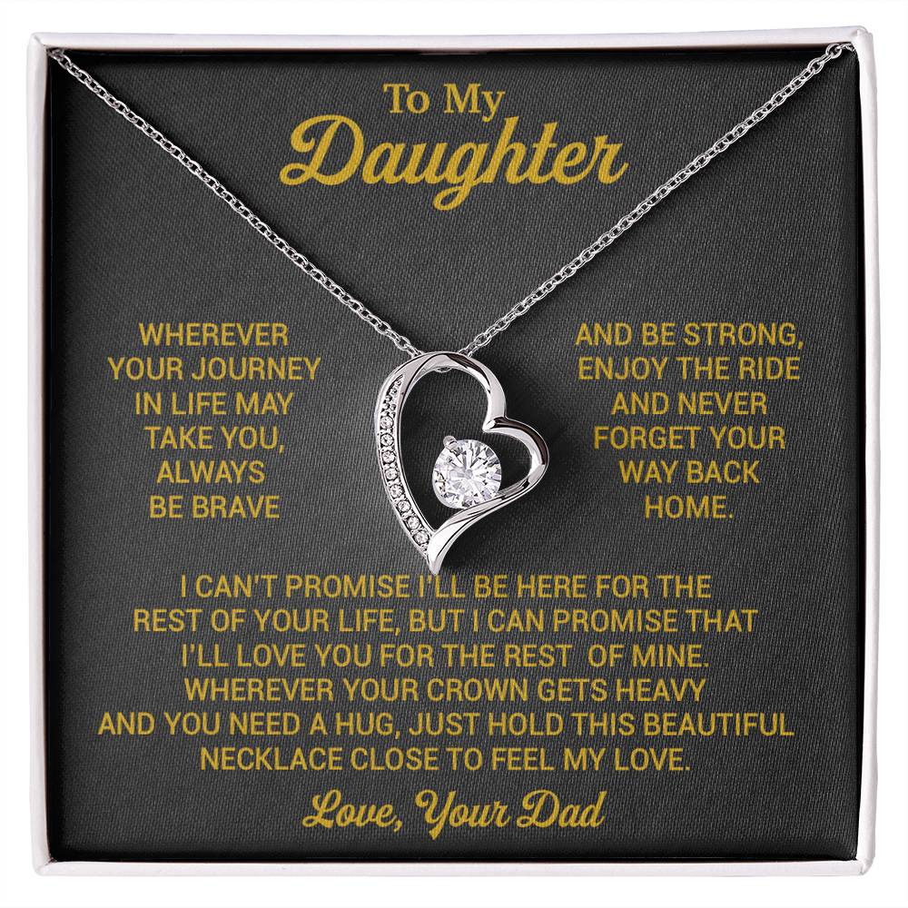 To My Daughter Necklace, Daughter Father Necklace, Daughter Gift From Dad 2_8_Gold