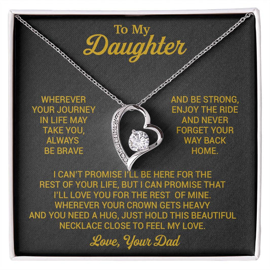 To My Daughter Necklace, Daughter Father Necklace, Daughter Gift From Dad 2_8_Gold