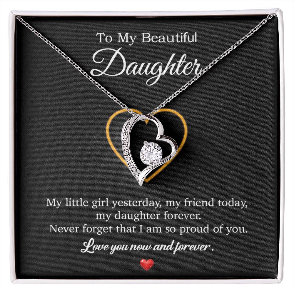 To My Daughter Necklace, Gift For Daughter From Dad, Daughter Father Necklace 10_7_Black