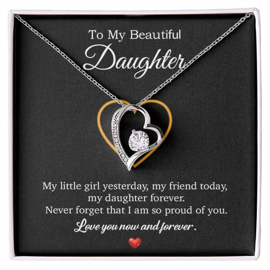 To My Daughter Necklace, Gift For Daughter From Dad, Daughter Father Necklace 10_7_Black