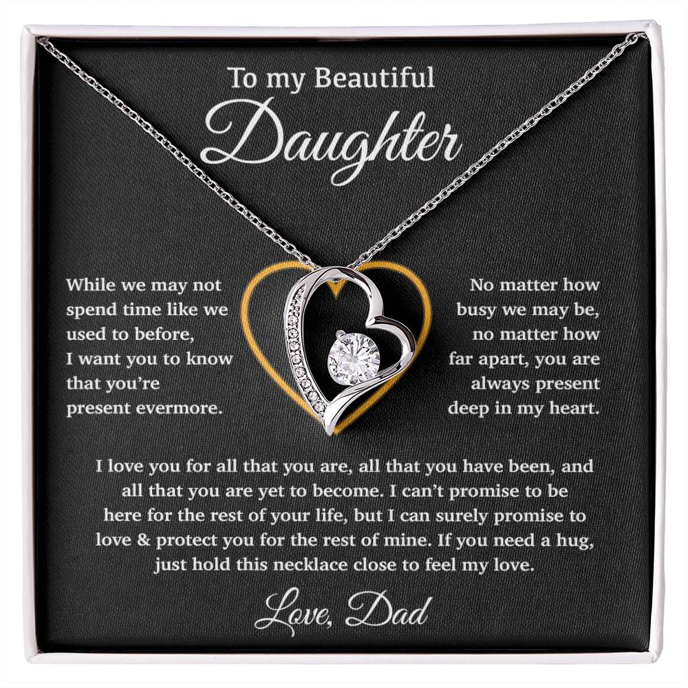 To My Daughter Necklace, Gift for Daughter from Dad, Father Daughter Necklace 11_6_Black