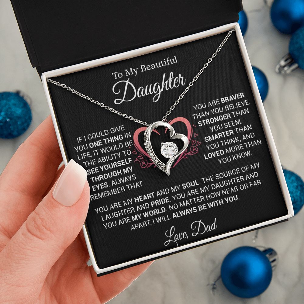 To My Daughter Necklace from Dad, Necklace for Daughter from Dad, Father Daughter Necklace