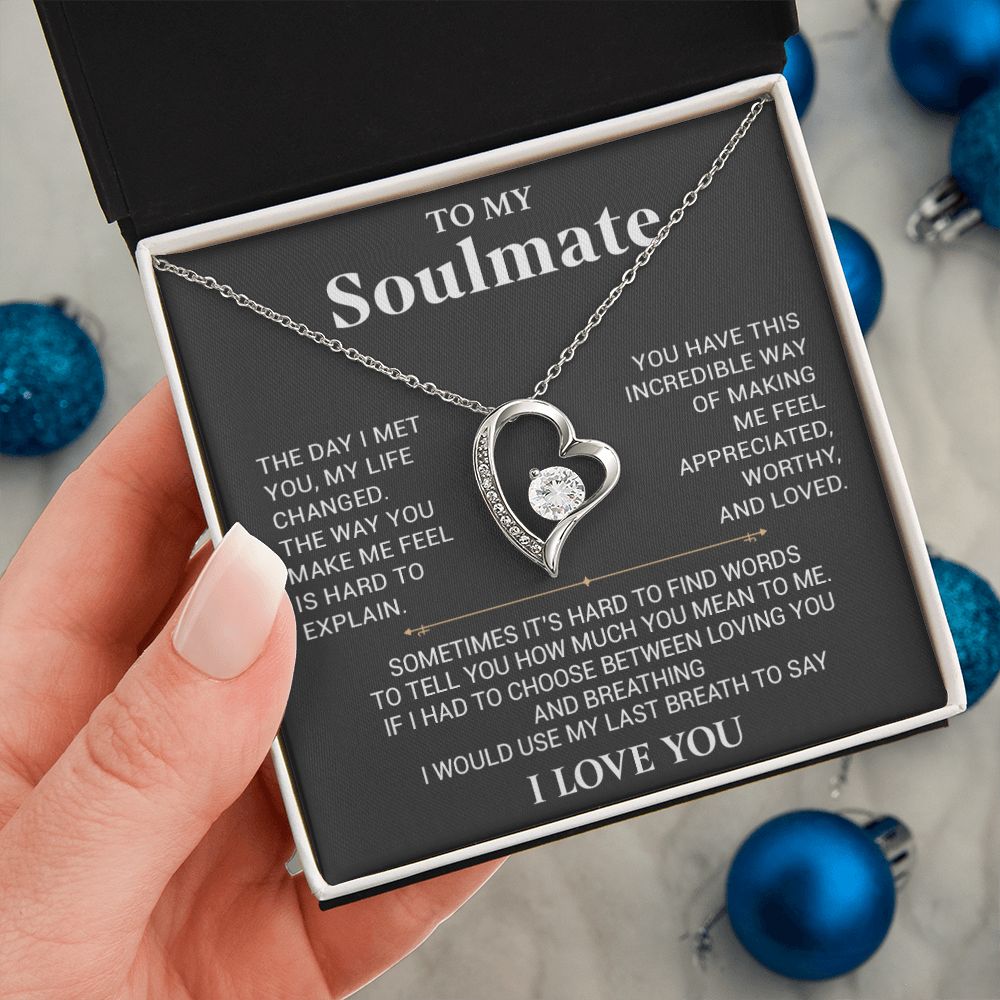 To My Soulmate Necklace, Anniversary Gift, Birthday Gift For Wife From Husband