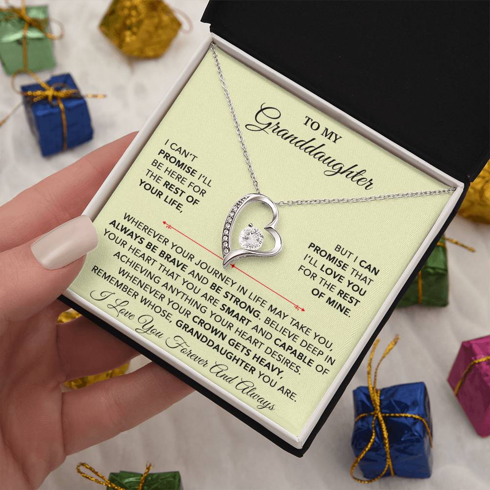 To My Granddaughter Necklace, Granddaughter Gift from Grandpa, Christmas Gift 28_9_Gold