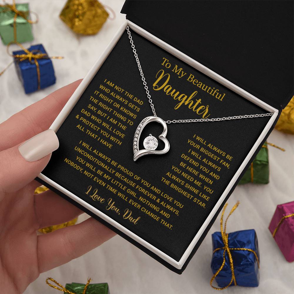 To My Daughter Necklace, Gift for Daughter from Dad, Father Daughter Necklace  6_5_Gold