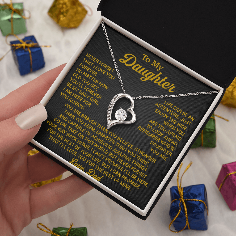 To My Daughter Necklace, Daughter Father Necklace, Daughter Gift From Dad 22_8_Gold