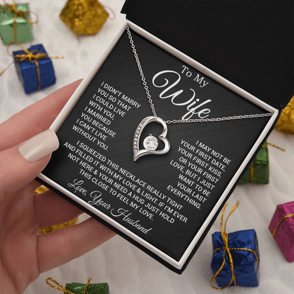To My Wife Necklace, Gift For Wife, Anniversary Gift For Wife, Necklace For Wife 25_2_Black