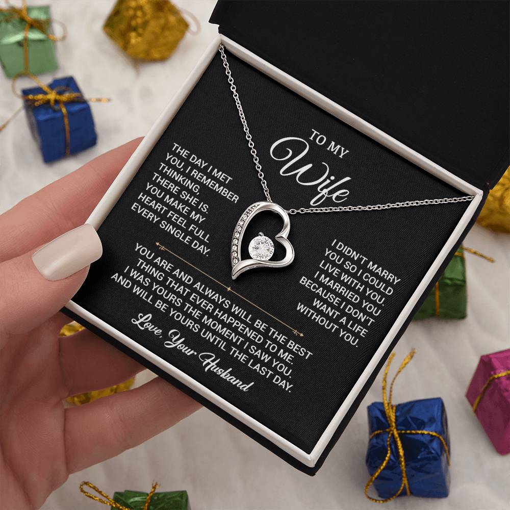 To My Wife Necklace, Gift For Wife, Anniversary Gift For Wife, Christmas Gift 19_9_Black
