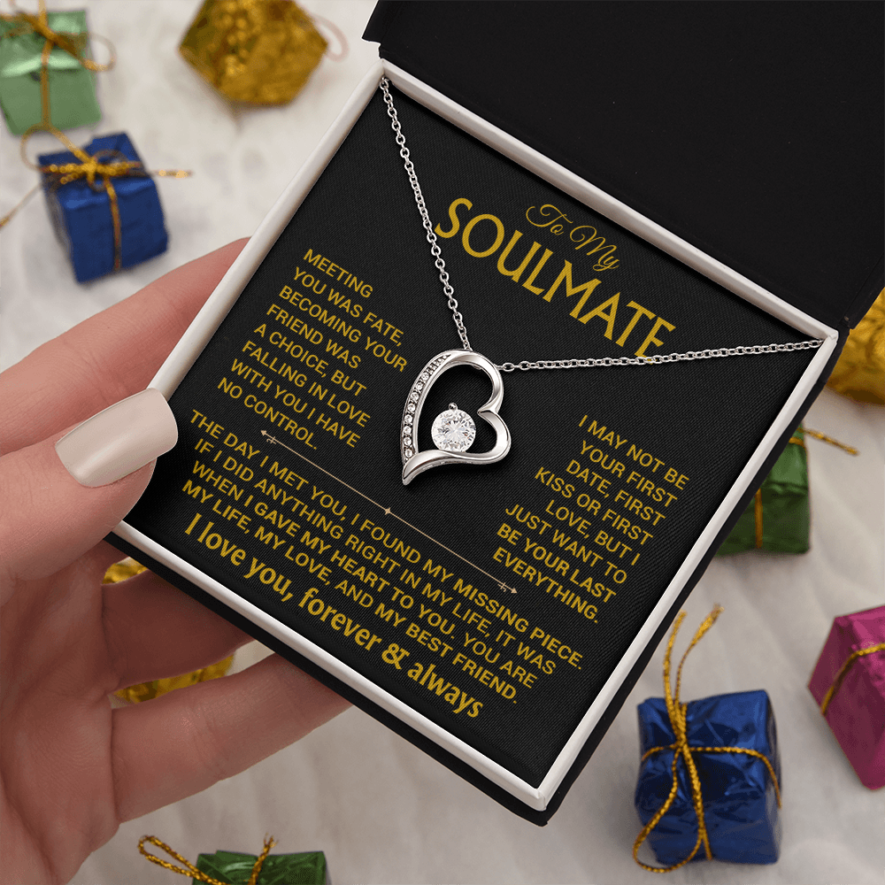 To My Soulmate Necklace, Soulmate Gift, Gift For Girlfriend, Valentines Gift 6_12_Gold