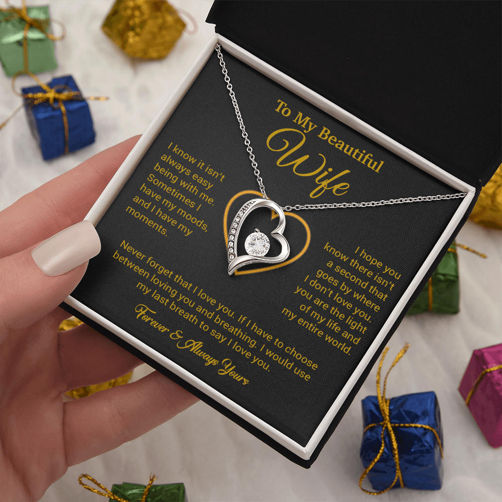 To My Wife Necklace, Gift For Wife, Anniversary Gift For Wife, Necklace For Wife 25_5_Gold