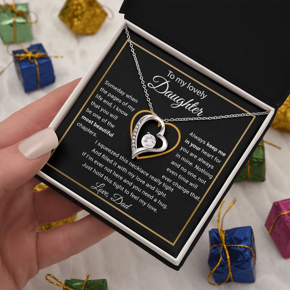 To My Daughter Necklace, Gift for Daughter from Dad, Daughter Father Necklace 27_11_Black