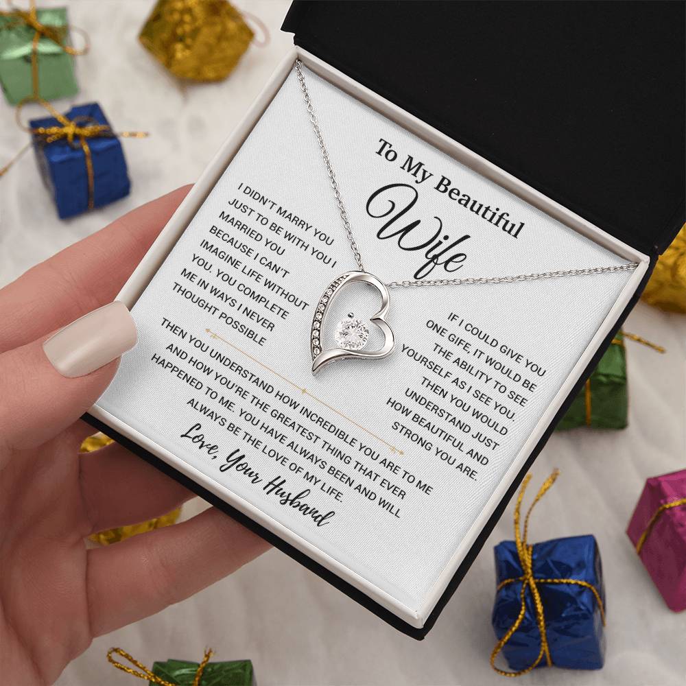 To My Wife Necklace, Christmas Gifts For Women, Anniversary Gift For Wife 11_9_White
