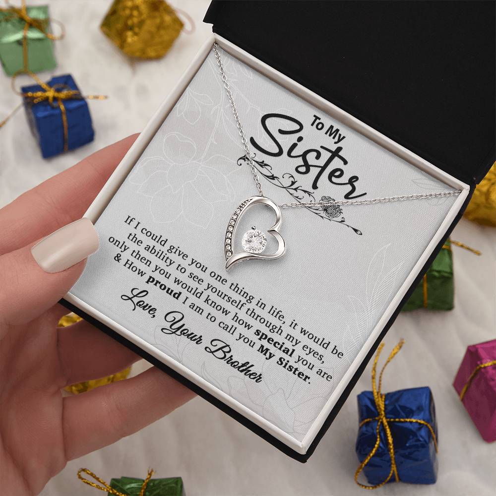 To My Sister Necklace, Brother to Sister, Birthday gift For Sister from Brother