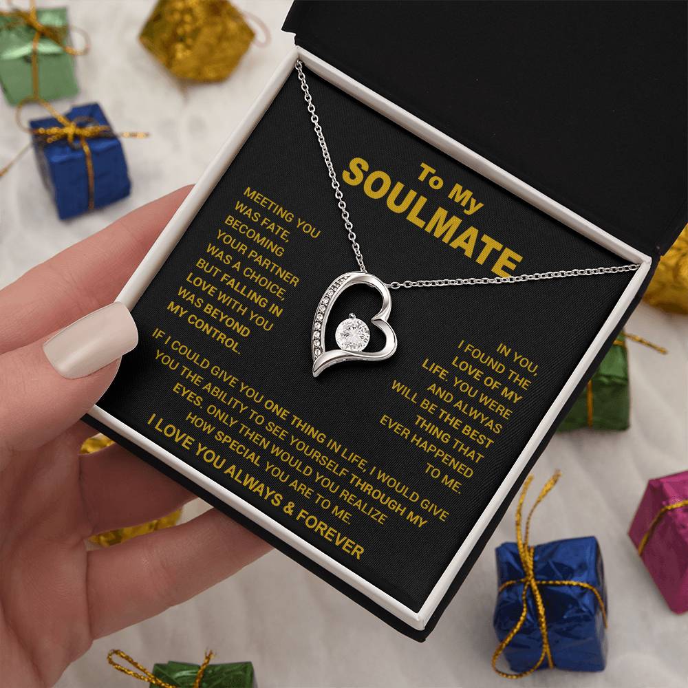 To My Soulmate Necklace, Soulmate Gift, Gift For Girlfriend, Christmas Gift 10_12_Gold