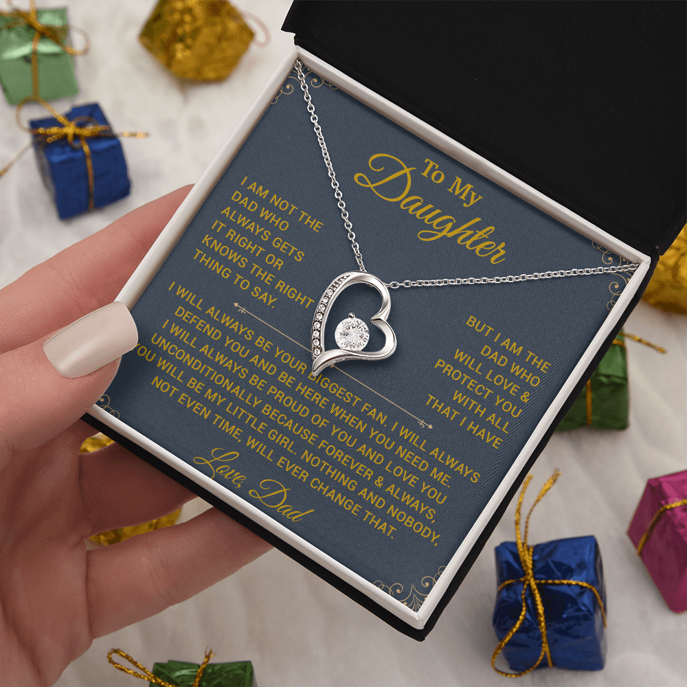 To My Daughter Necklace, Gift for Daughter from Dad, Father Daughter Necklace 7_10_Gold
