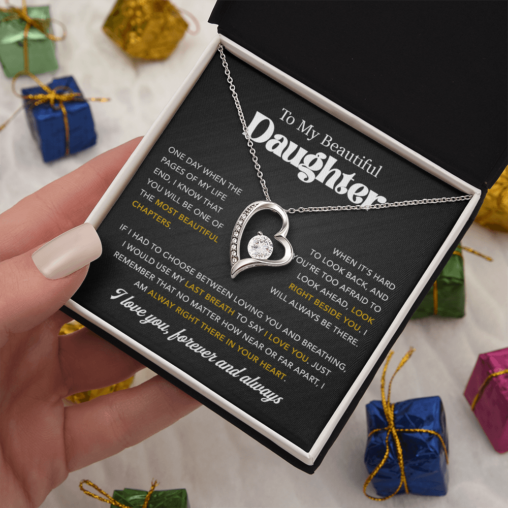 To My Daughter Necklace, Gift for Daughter from Dad, Father Daughter Necklace 7_7_Black