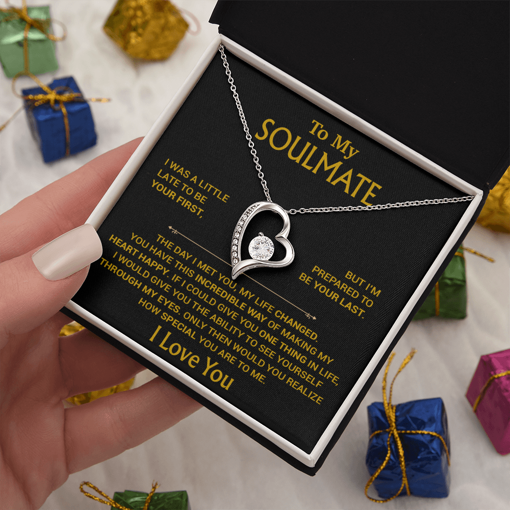 To My Soulmate Necklace, Soulmate Gift, Gift For Girlfriend, Christmas Gift 23_8_Gold