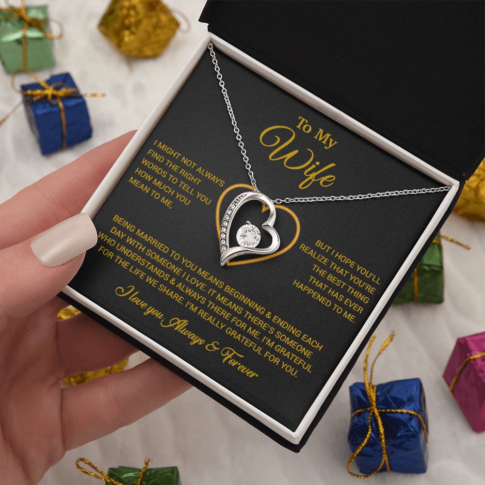 To My Wife Necklace, Gift For Wife, Anniversary Gift For Wife, Necklace For Wife 20_6_Gold