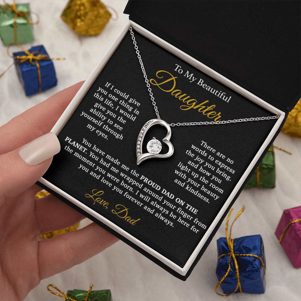 To My Daughter Necklace, Daughter Father Necklace, Daughter Gift From Dad333_Gold