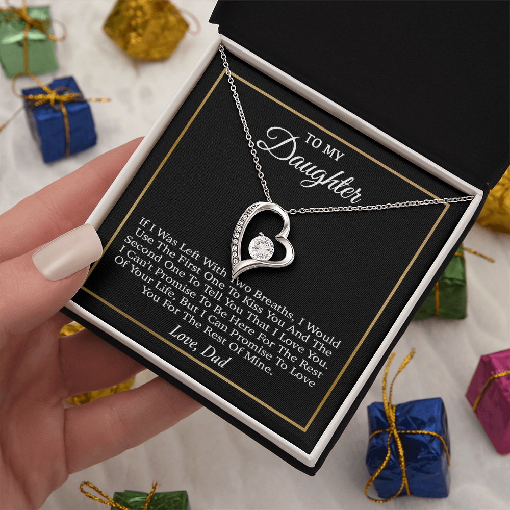 To My Daughter Necklace, Gift for Daughter from Dad, Father Daughter Necklace 31_3_Black