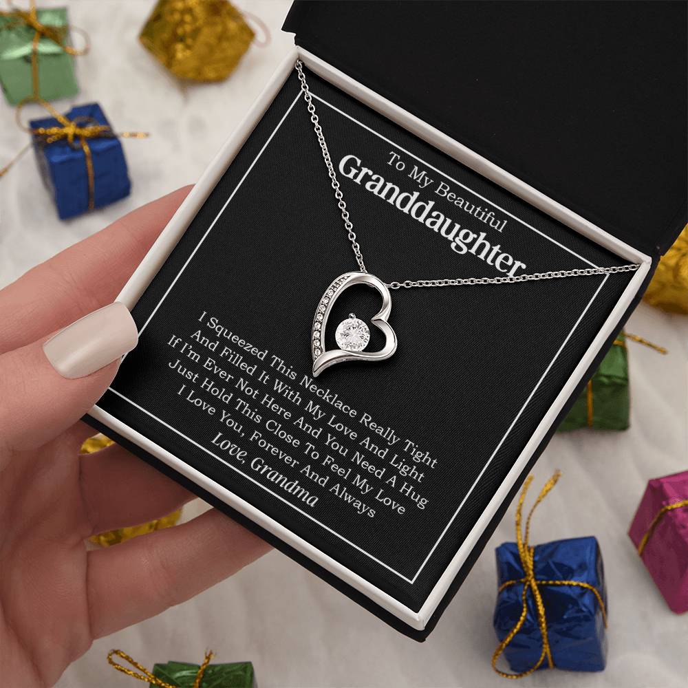 To My Granddaughter Love Grandma Heart Necklace Gift For Granddaughter Birthday 29_8