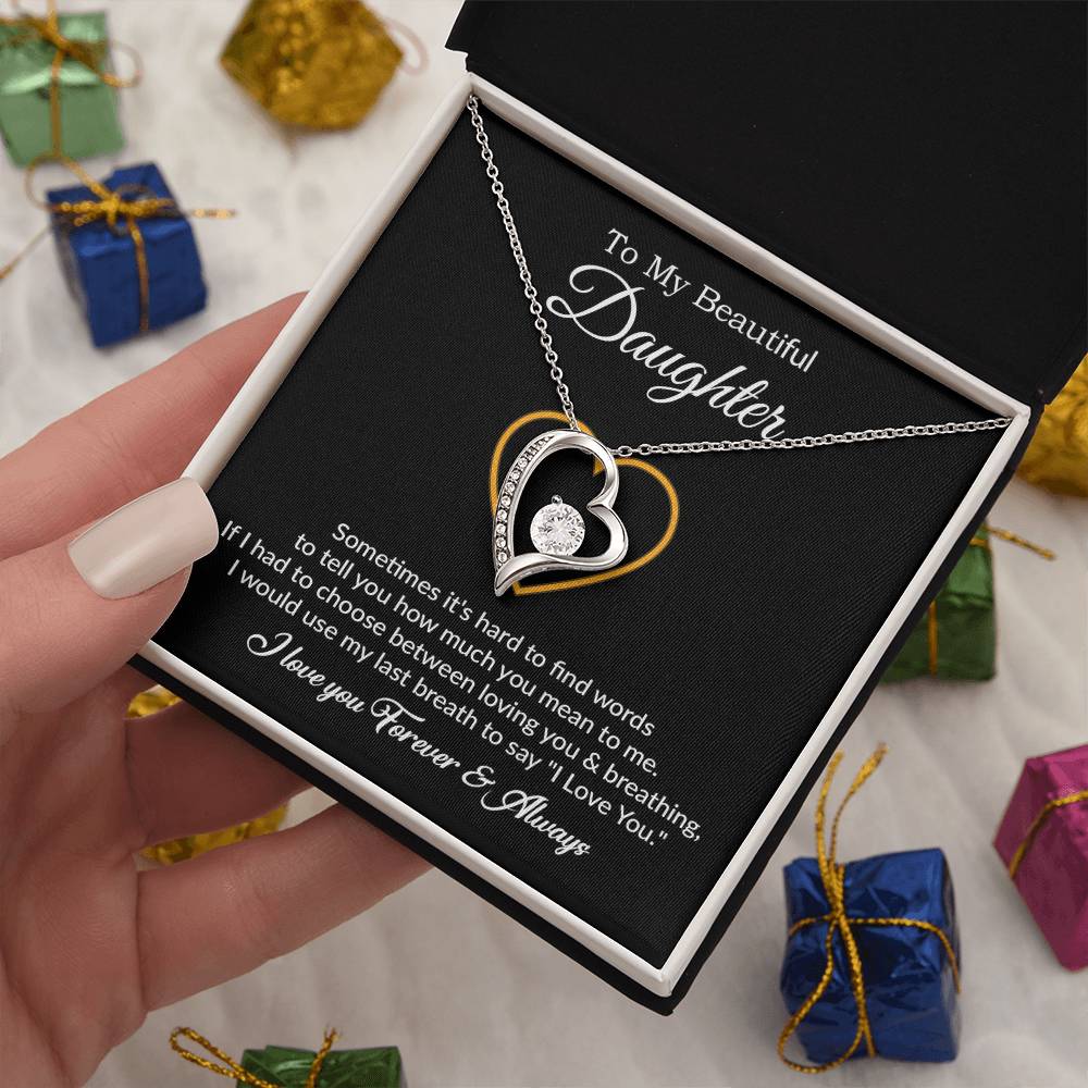 To My Daughter Necklace, Gift For Daughter From Dad, Daughter Father Necklace 22_7_Black