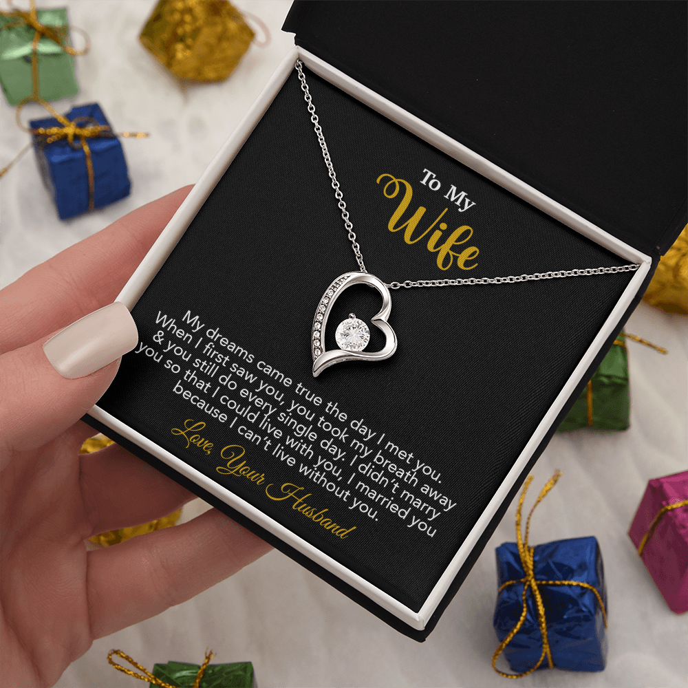 To My Wife Necklace, Wife Gift From Husband, Wife Husband Necklace, Christmas Gift 16_10_Gold